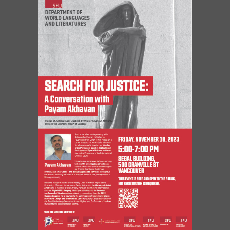 EVENT OF INTEREST: Search For Justice: A Conversation with Dr. Payam Akhavan