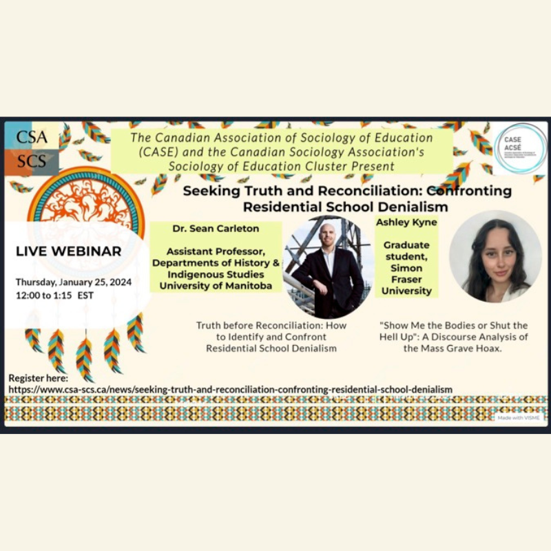 Event of Interest: Seeking Truth and Reconciliation: Confronting Residential School Denialism